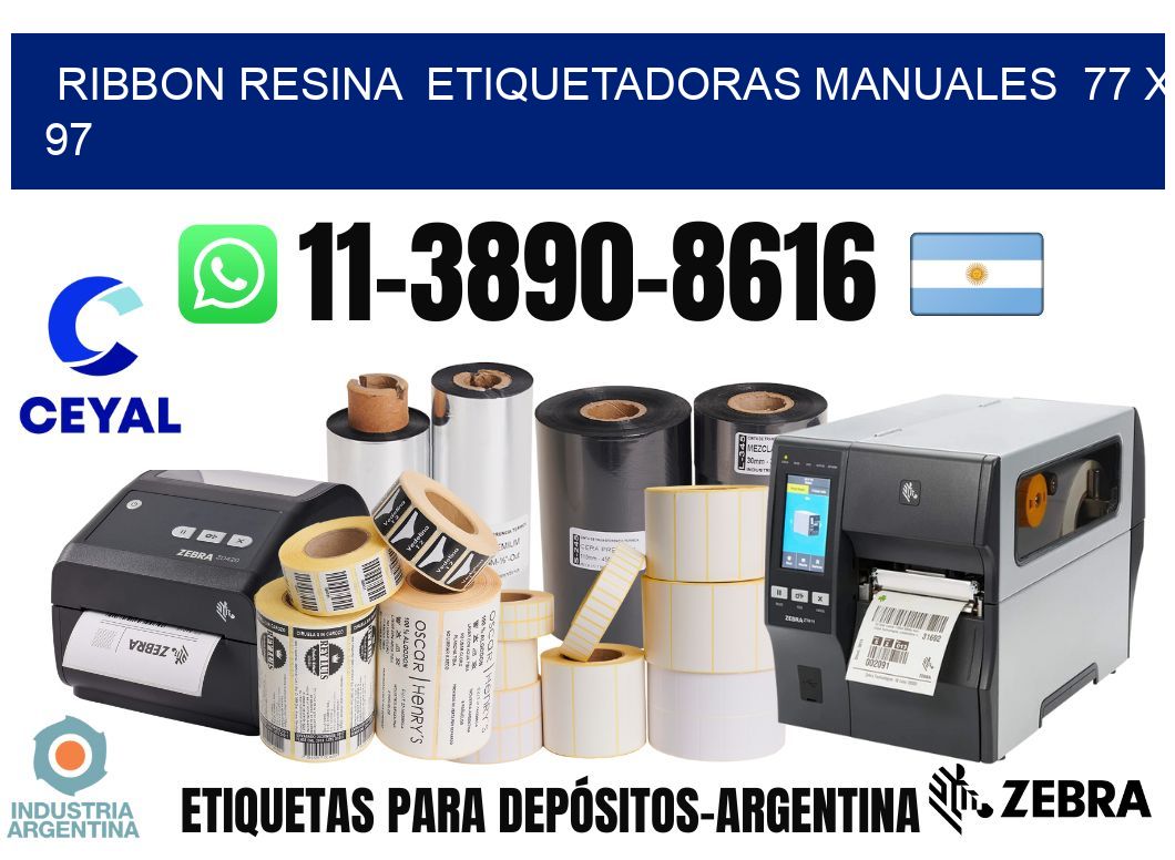 ribbon resina Etiquetadoras Manuales 77 x 97