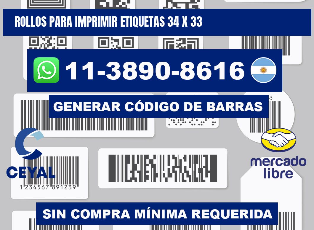 rollos para imprimir etiquetas 34 x 33