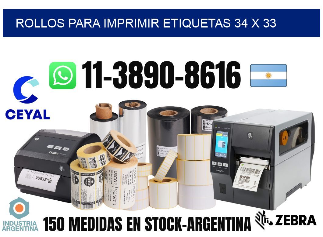rollos para imprimir etiquetas 34 x 33