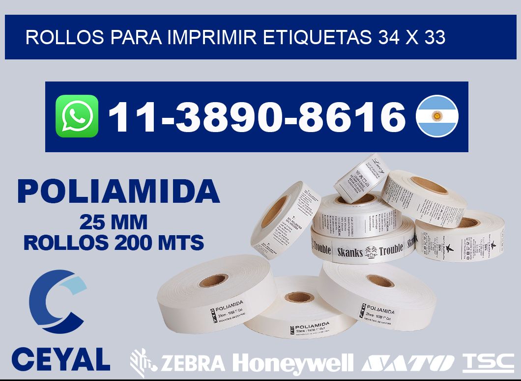 rollos para imprimir etiquetas 34 x 33