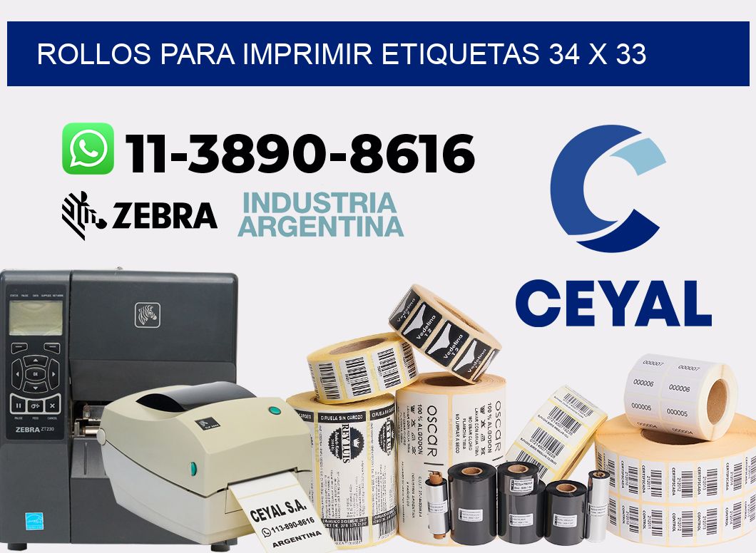 rollos para imprimir etiquetas 34 x 33