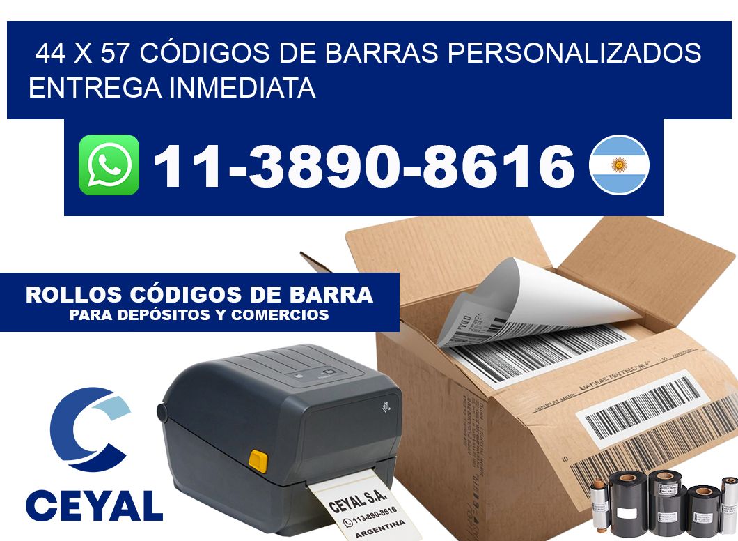 44 x 57 CÓDIGOS DE BARRAS PERSONALIZADOS ENTREGA INMEDIATA