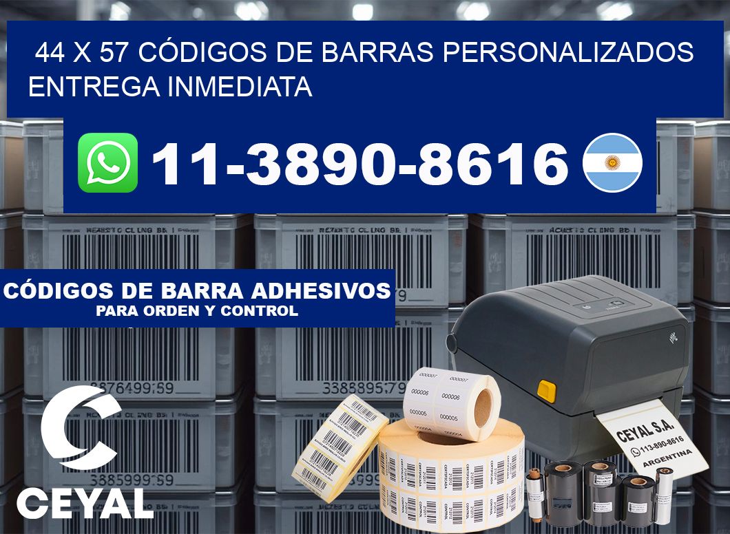 44 x 57 CÓDIGOS DE BARRAS PERSONALIZADOS ENTREGA INMEDIATA