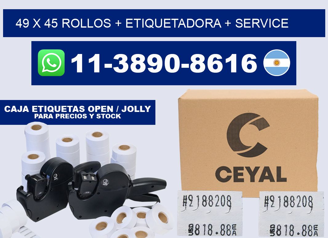 49 x 45 rollos + etiquetadora + service