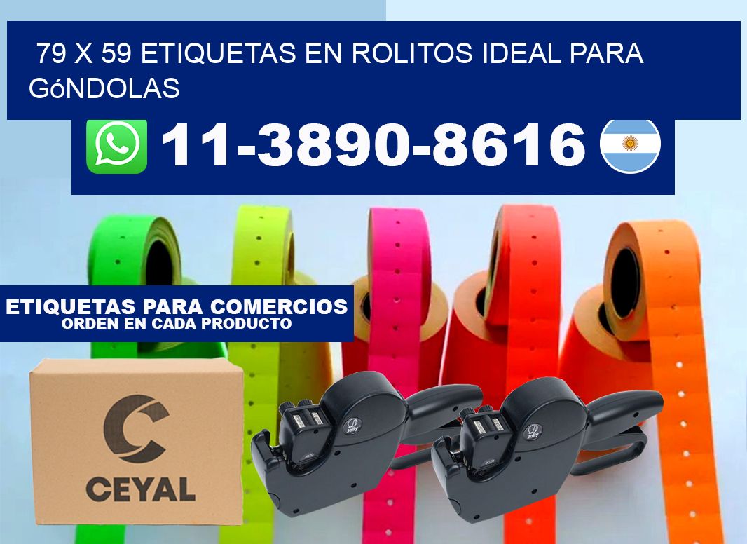 79 x 59 etiquetas en rolitos ideal para góndolas