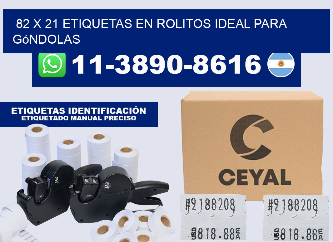 82 x 21 etiquetas en rolitos ideal para góndolas