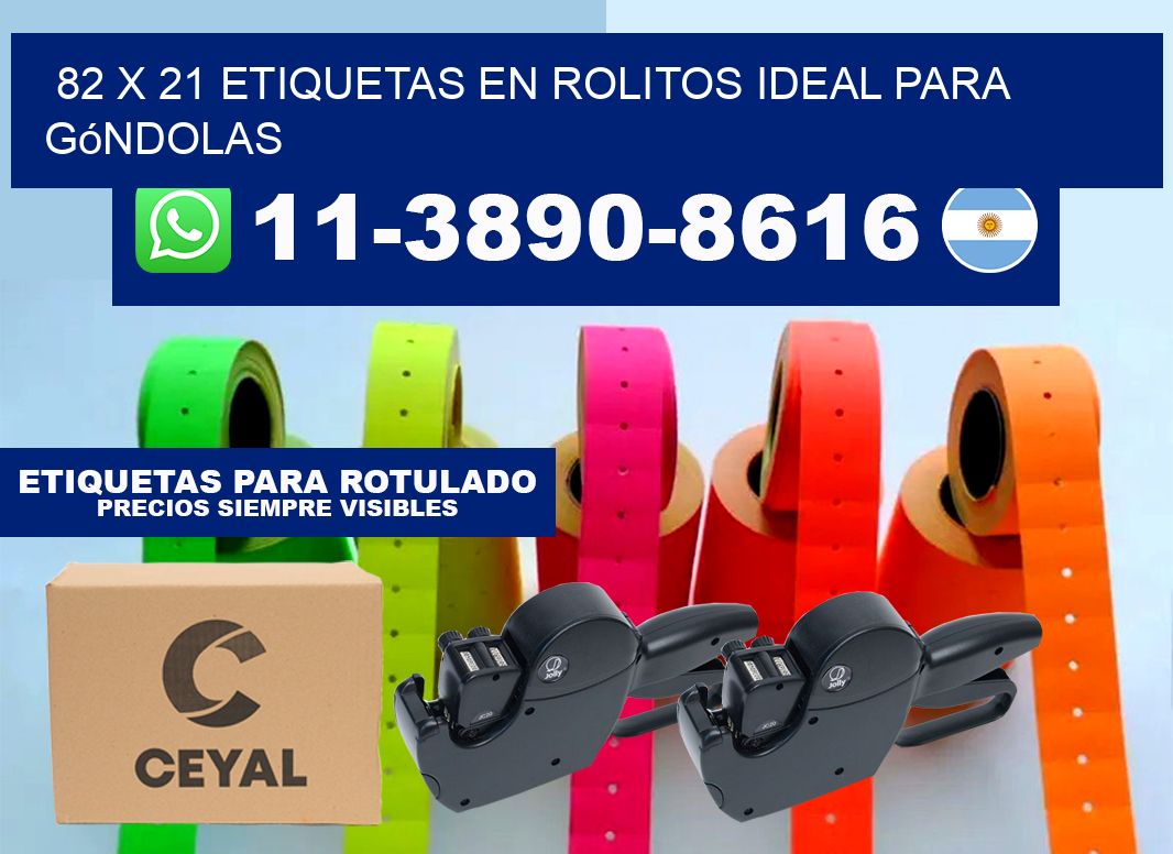 82 x 21 etiquetas en rolitos ideal para góndolas
