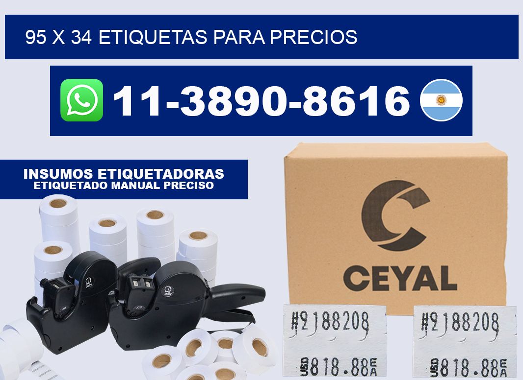 95 x 34 etiquetas para precios