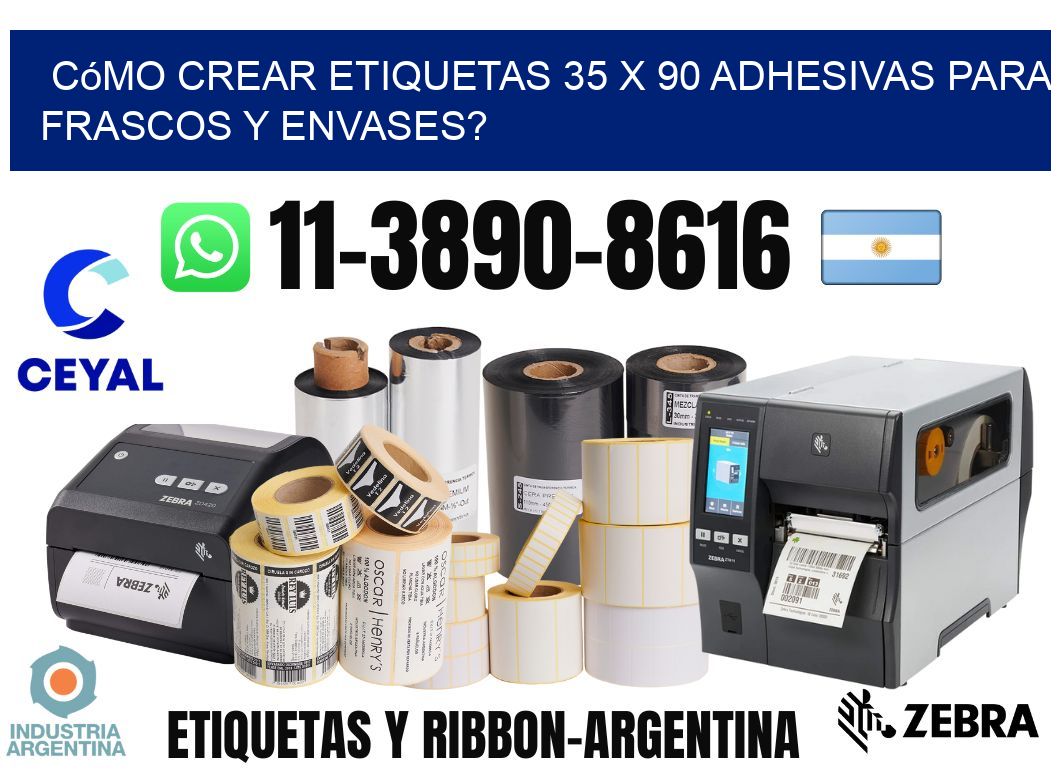 Cómo crear etiquetas 35 x 90 adhesivas para frascos y envases?