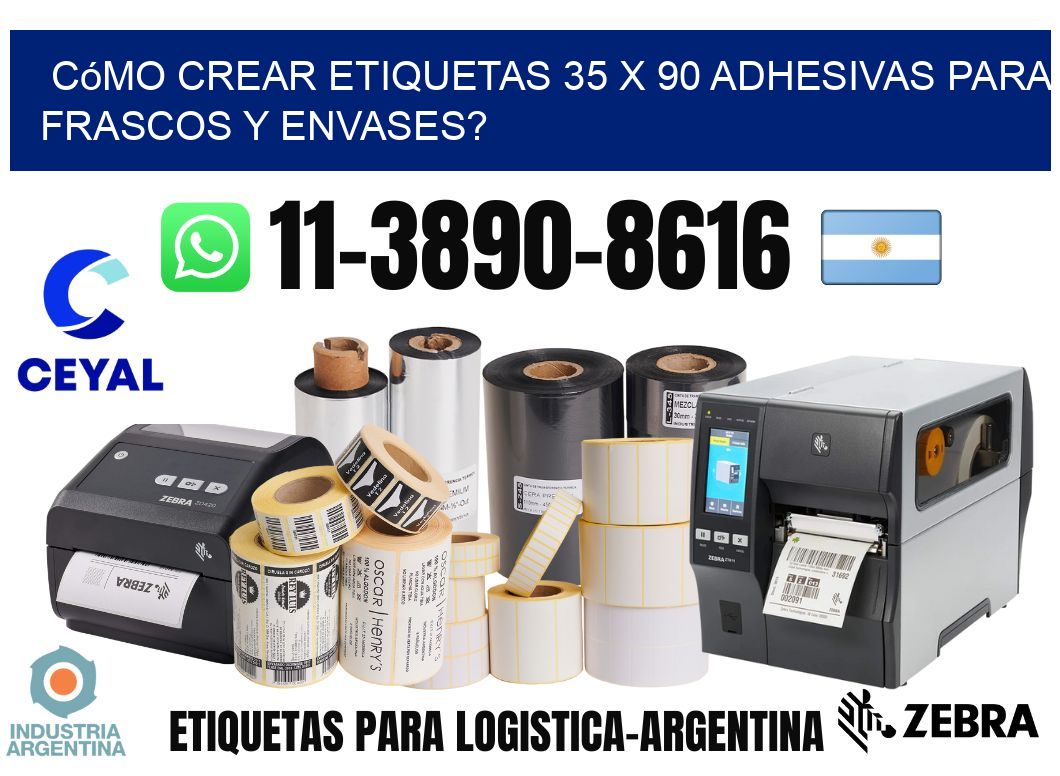 Cómo crear etiquetas 35 x 90 adhesivas para frascos y envases?