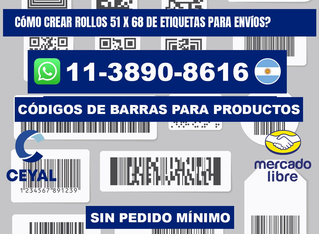 Cómo crear rollos 51 x 68 de etiquetas para envíos?