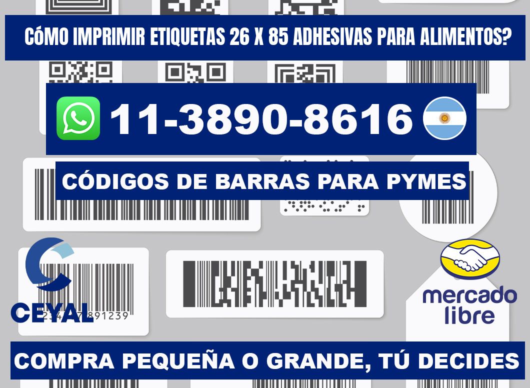 Cómo imprimir etiquetas 26 x 85 adhesivas para alimentos?