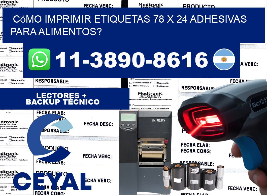 Cómo imprimir etiquetas 78 x 24 adhesivas para alimentos?