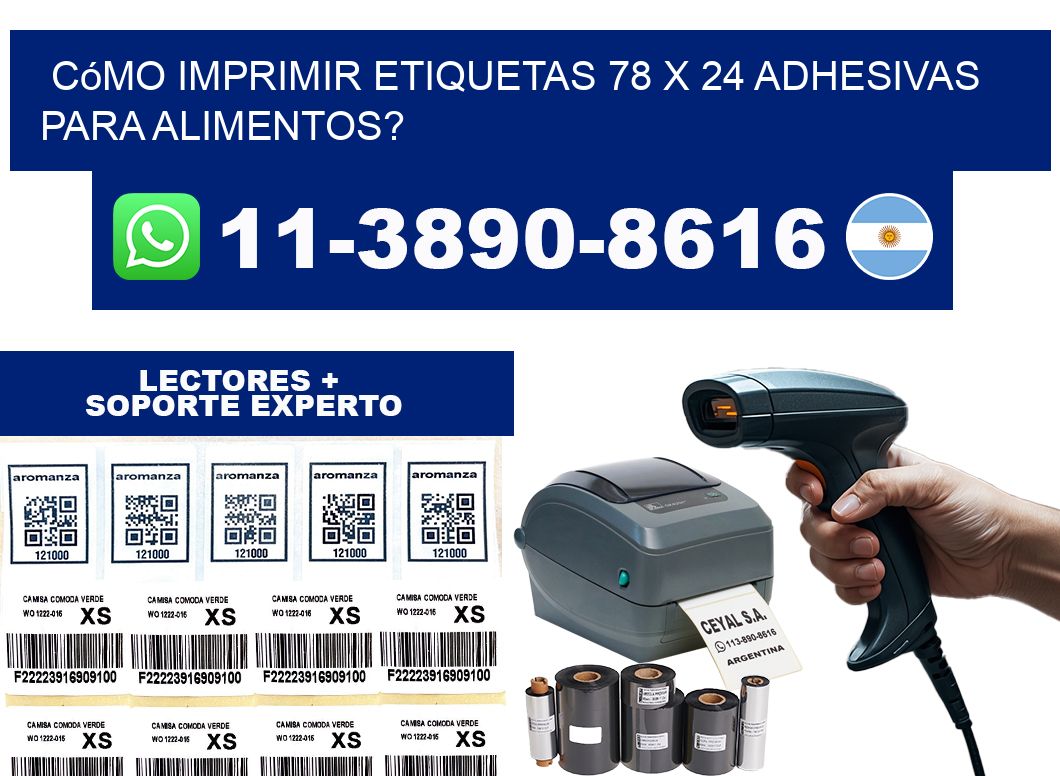 Cómo imprimir etiquetas 78 x 24 adhesivas para alimentos?