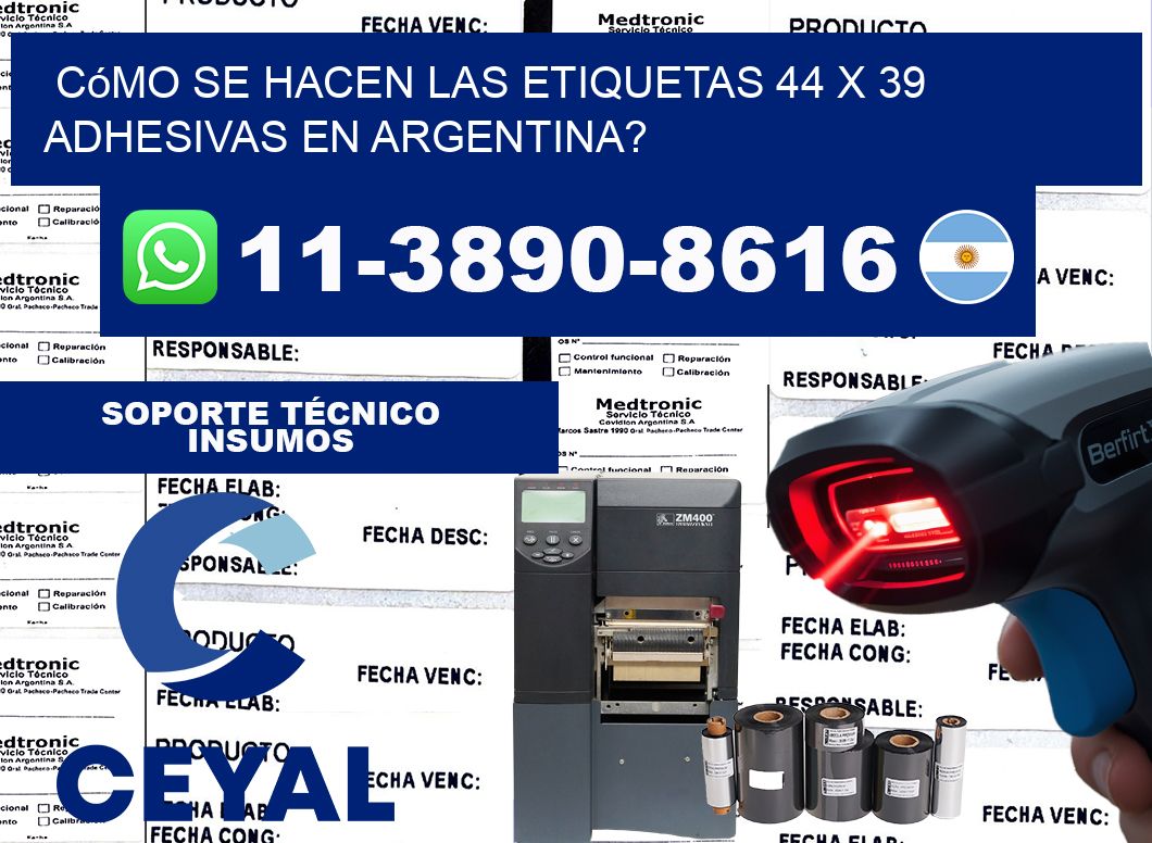 Cómo se hacen las etiquetas 44 x 39 adhesivas en Argentina?