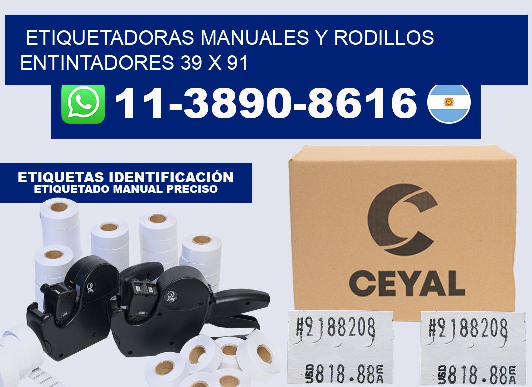 Etiquetadoras manuales y rodillos entintadores 39 x 91