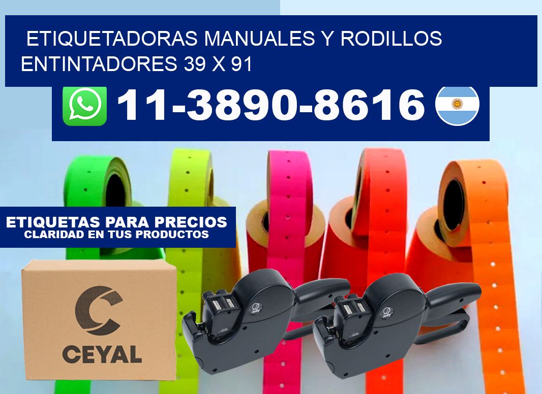 Etiquetadoras manuales y rodillos entintadores 39 x 91
