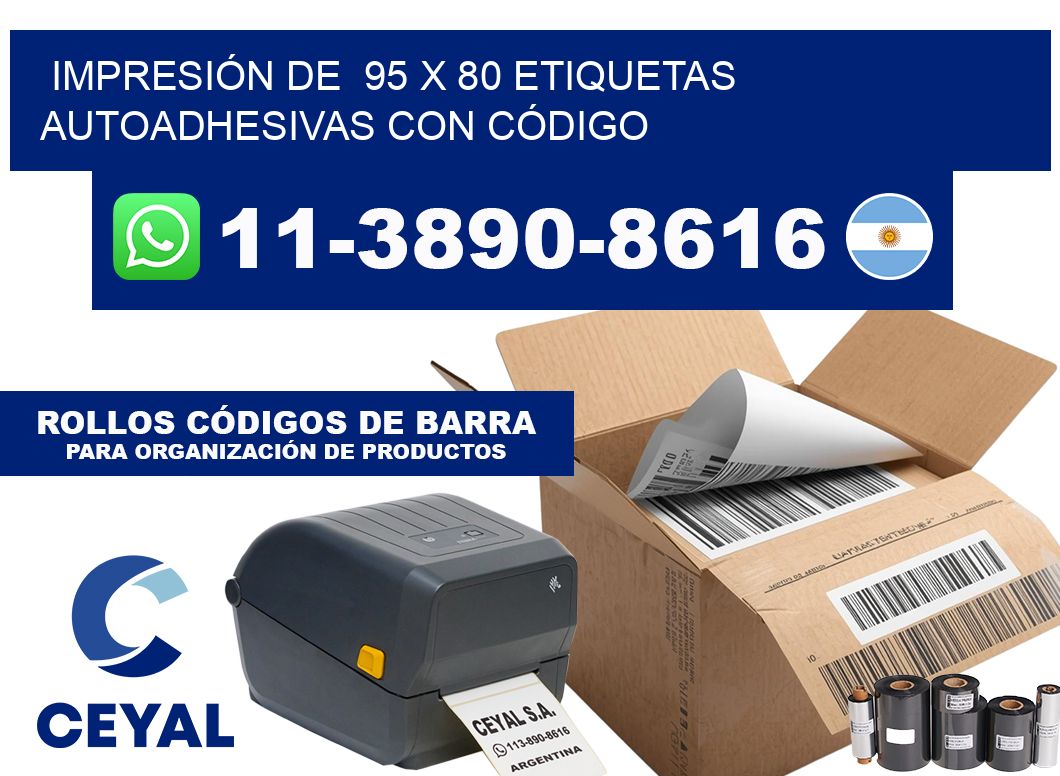 IMPRESIÓN DE  95 x 80 ETIQUETAS AUTOADHESIVAS CON CÓDIGO