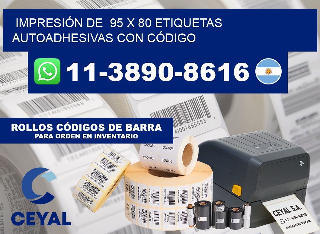 IMPRESIÓN DE  95 x 80 ETIQUETAS AUTOADHESIVAS CON CÓDIGO