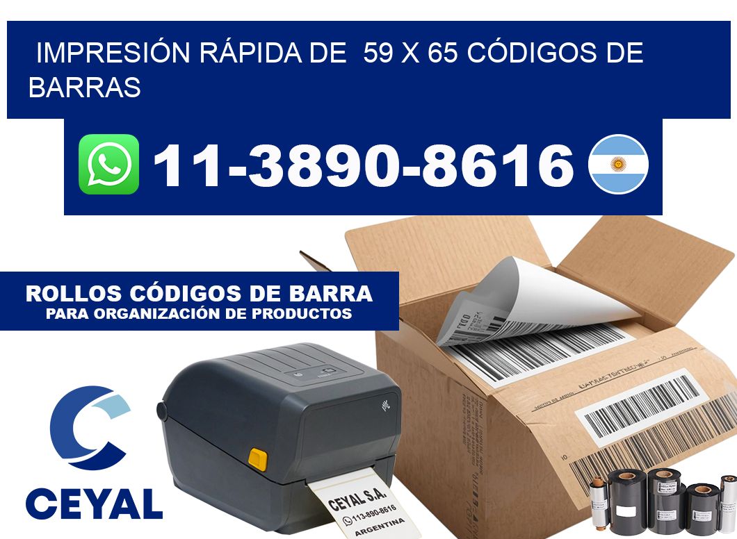 IMPRESIÓN RÁPIDA DE 59 x 65 CÓDIGOS DE BARRAS