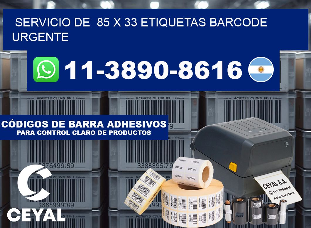 SERVICIO DE  85 x 33 ETIQUETAS BARCODE URGENTE