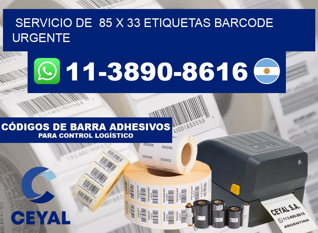 SERVICIO DE  85 x 33 ETIQUETAS BARCODE URGENTE