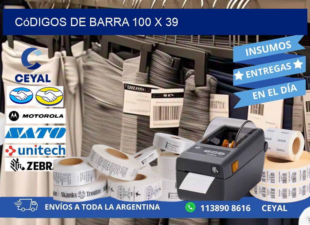 códigos de barra 100 x 39