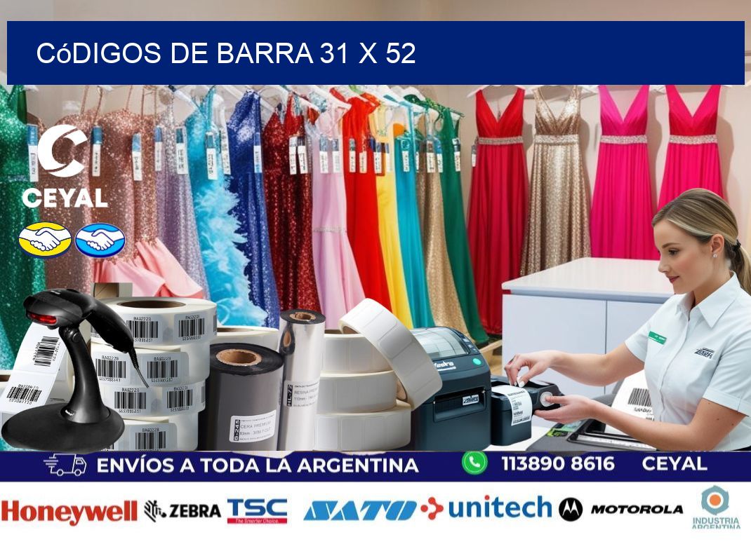 códigos de barra 31 x 52