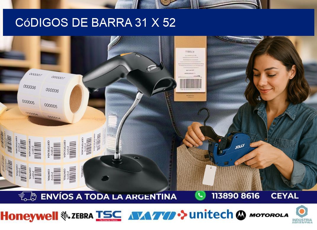 códigos de barra 31 x 52