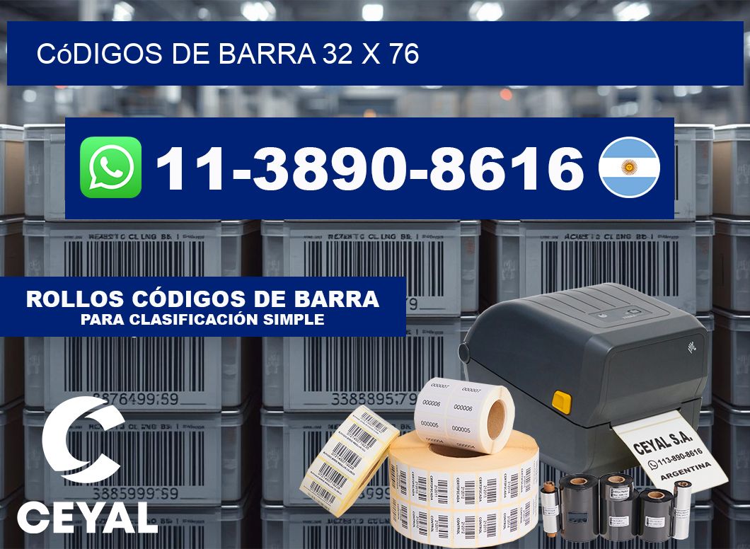 códigos de barra 32 x 76