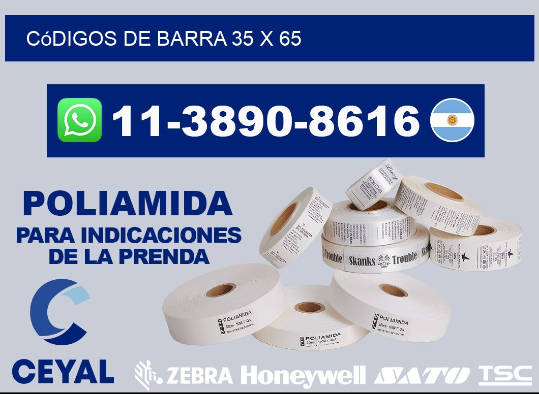 códigos de barra 35 x 65