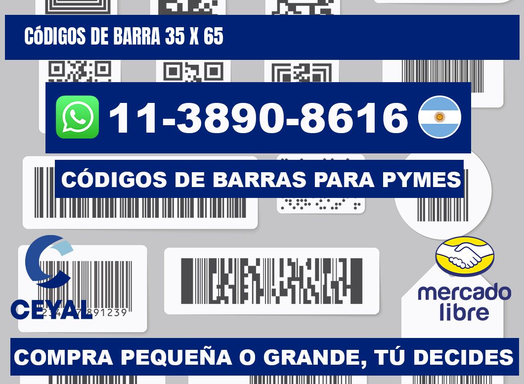 códigos de barra 35 x 65