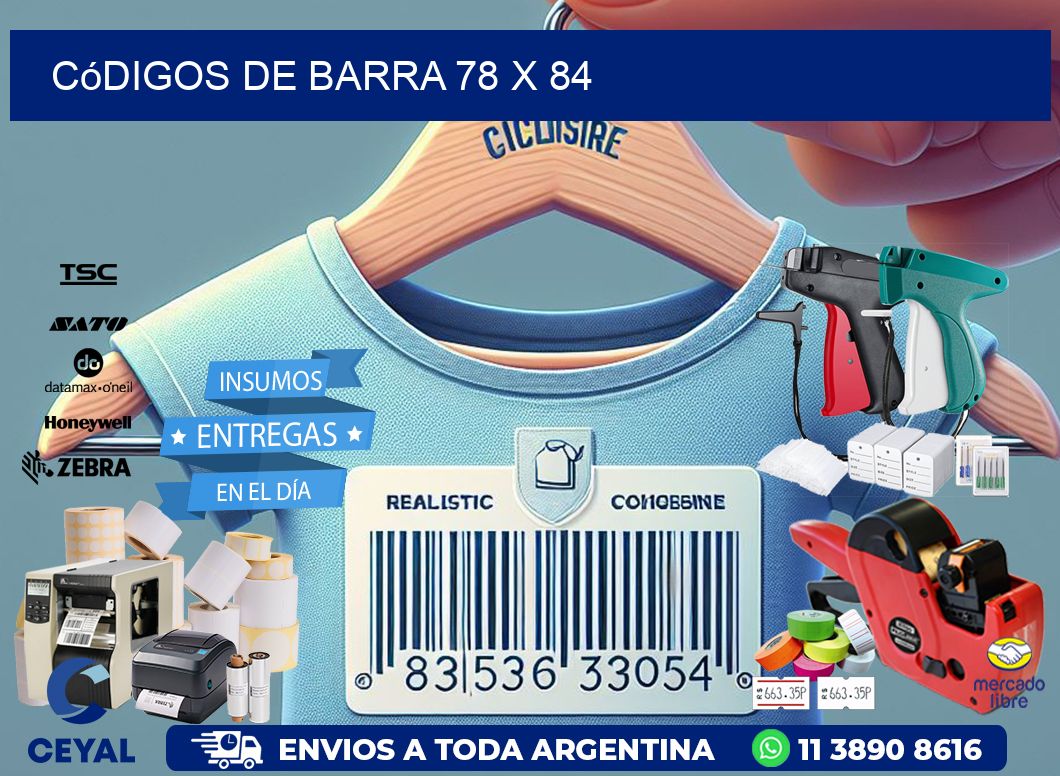 códigos de barra 78 x 84
