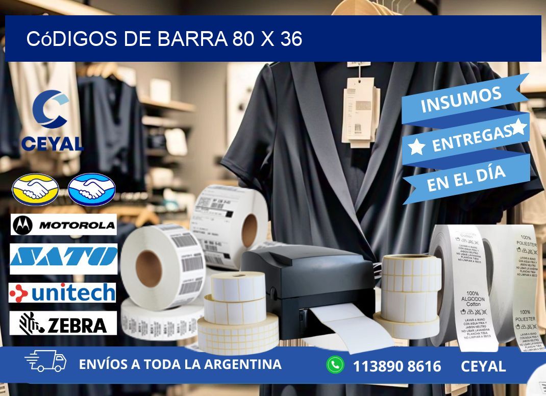 códigos de barra 80 x 36