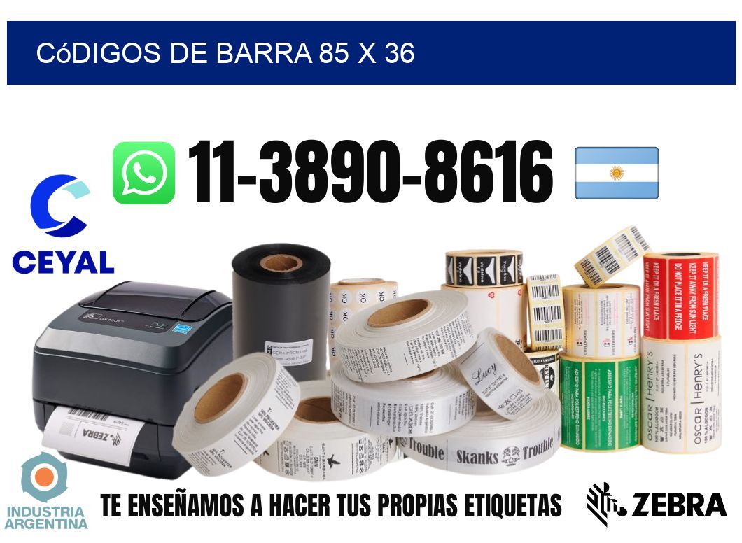 códigos de barra 85 x 36