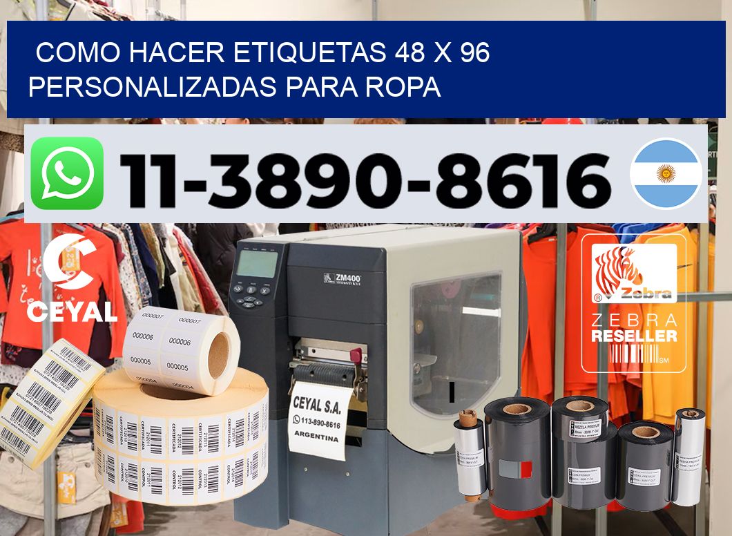 como hacer etiquetas 48 x 96 personalizadas para ropa