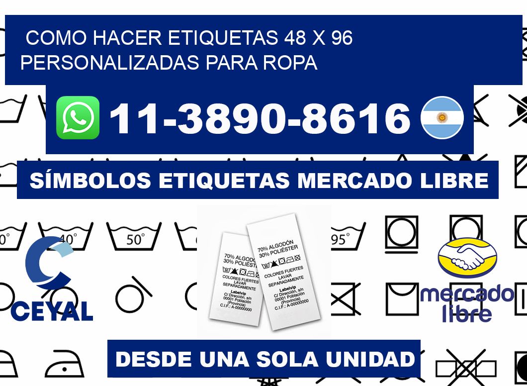 como hacer etiquetas 48 x 96 personalizadas para ropa