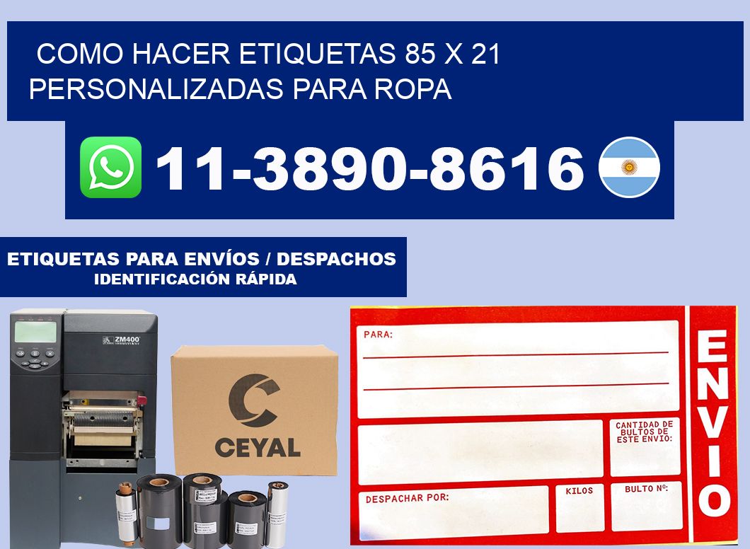 como hacer etiquetas 85 x 21 personalizadas para ropa