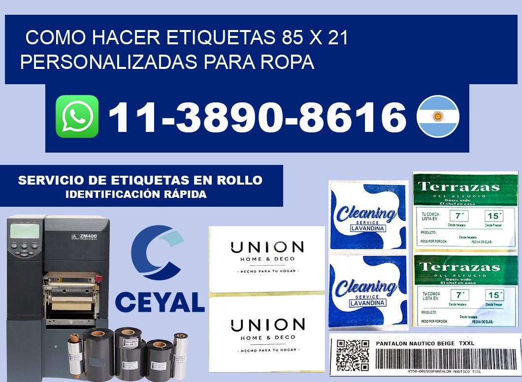 como hacer etiquetas 85 x 21 personalizadas para ropa