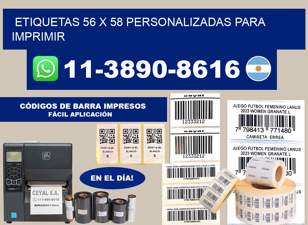 etiquetas 56 x 58 personalizadas para imprimir
