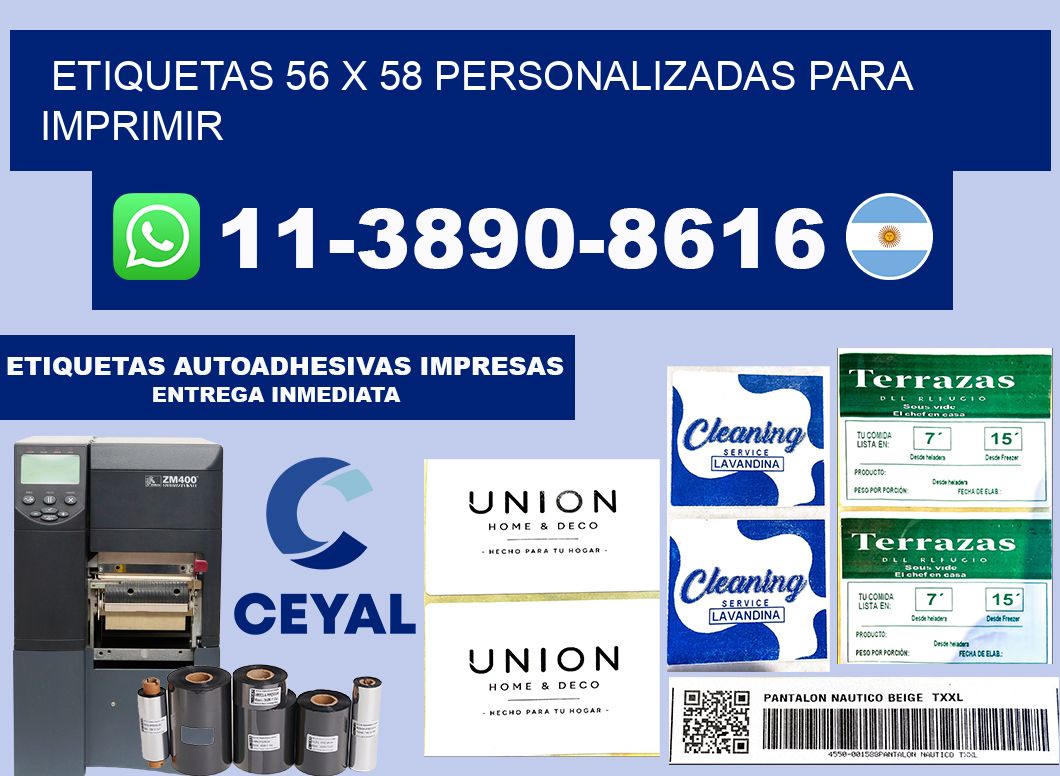 etiquetas 56 x 58 personalizadas para imprimir