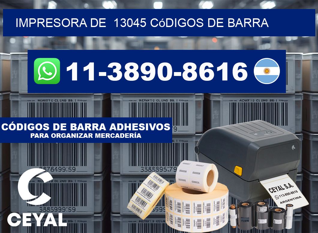 impresora de  13045 códigos de barra