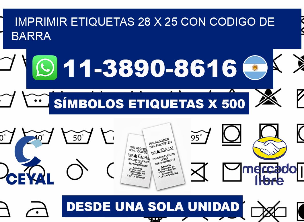 imprimir etiquetas 28 x 25 con codigo de barra