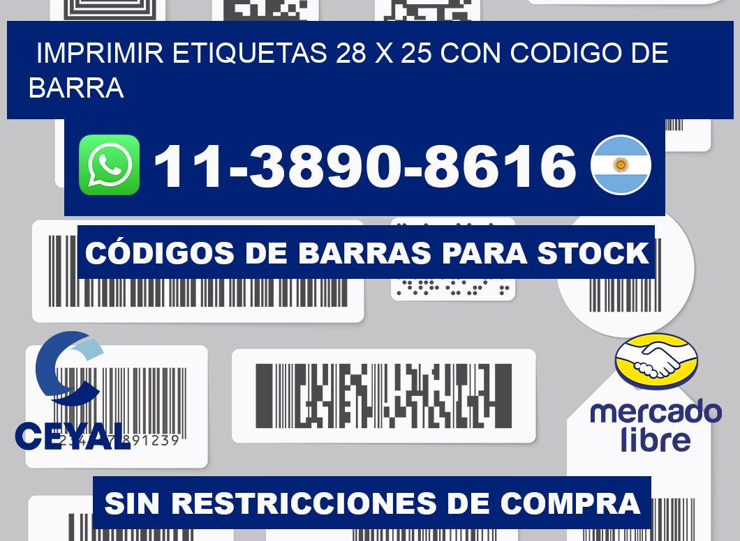 imprimir etiquetas 28 x 25 con codigo de barra
