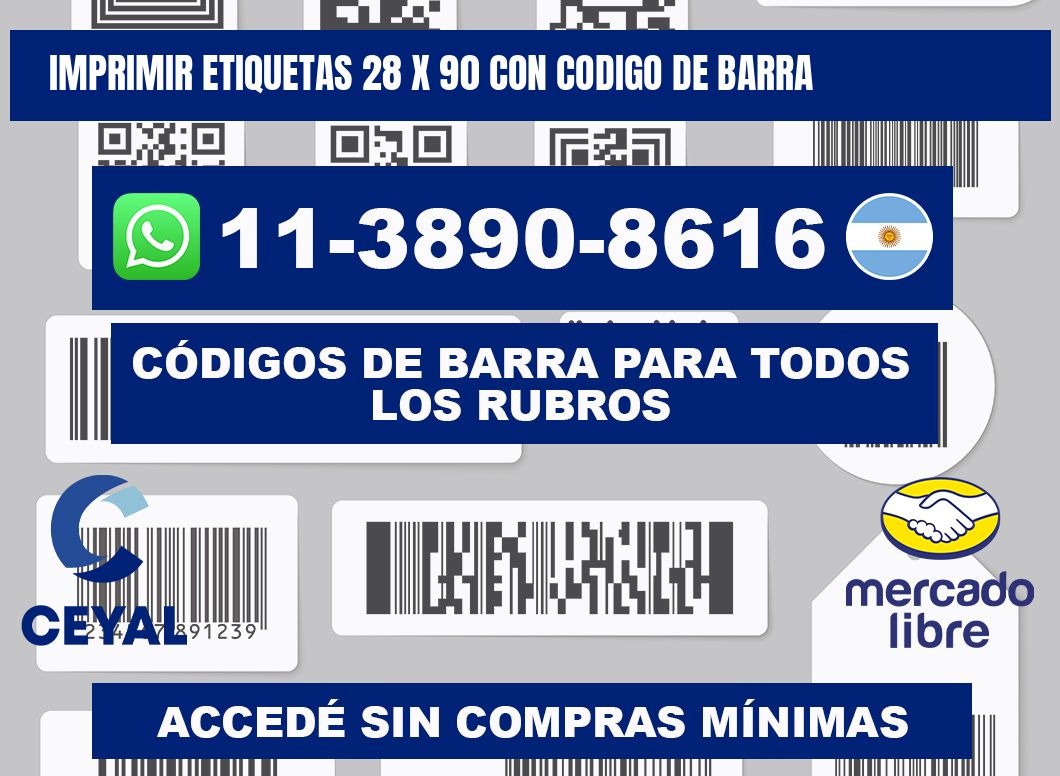 imprimir etiquetas 28 x 90 con codigo de barra