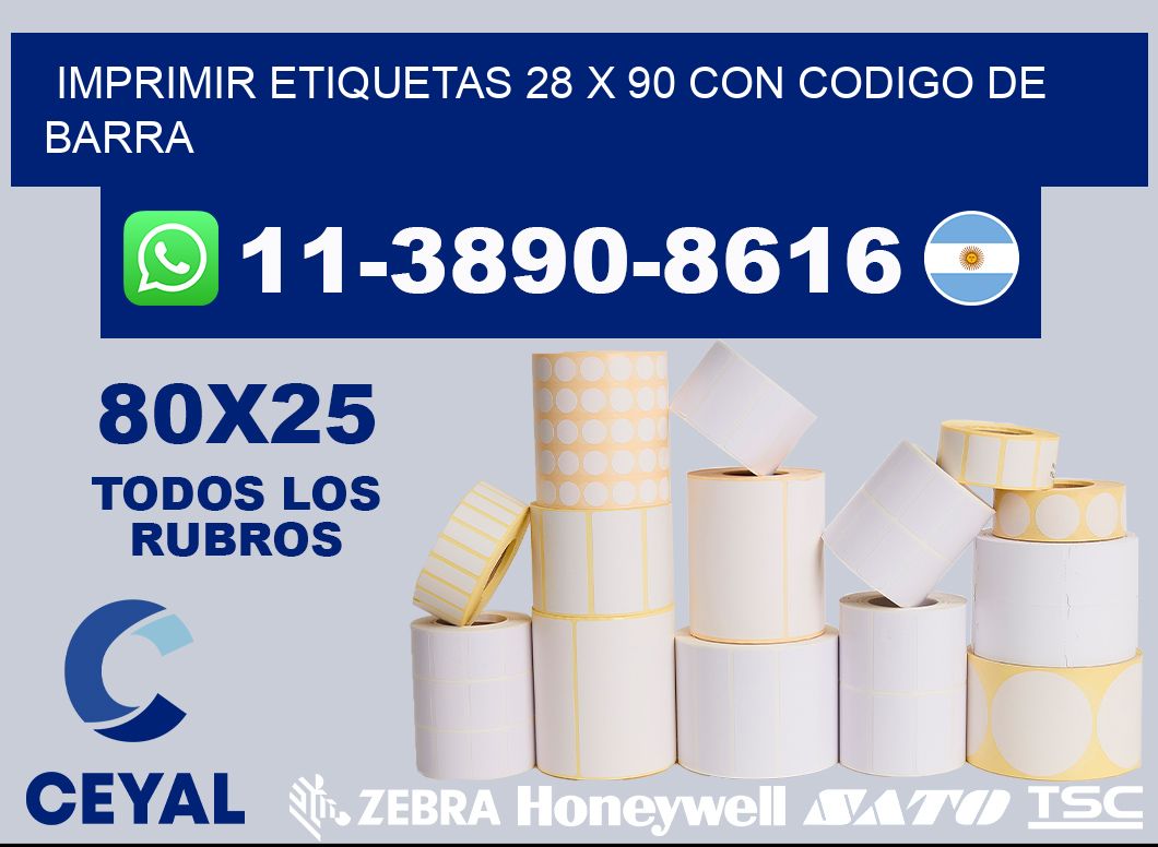 imprimir etiquetas 28 x 90 con codigo de barra