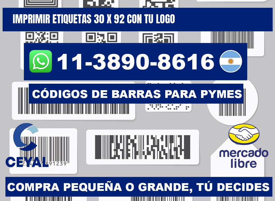 imprimir etiquetas 30 x 92 con tu logo