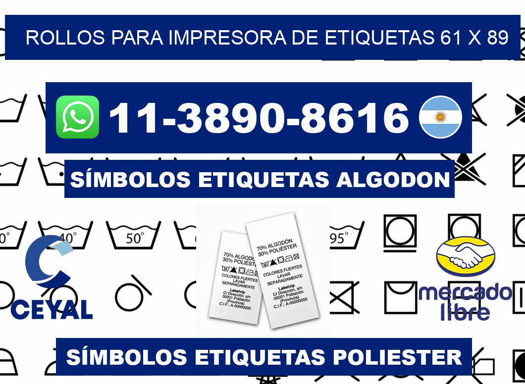 rollos para impresora de etiquetas 61 x 89
