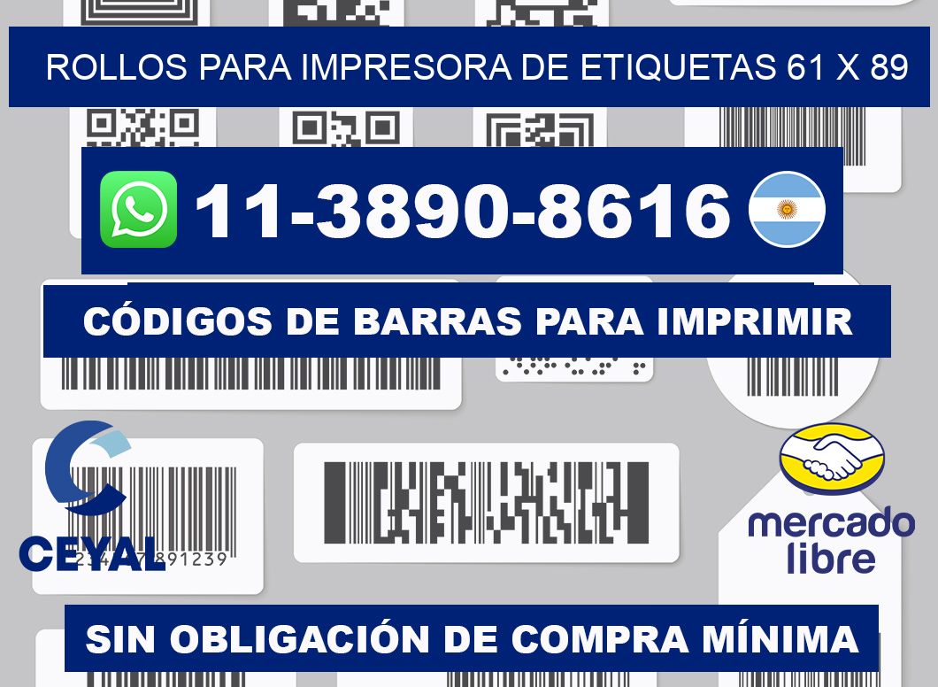 rollos para impresora de etiquetas 61 x 89