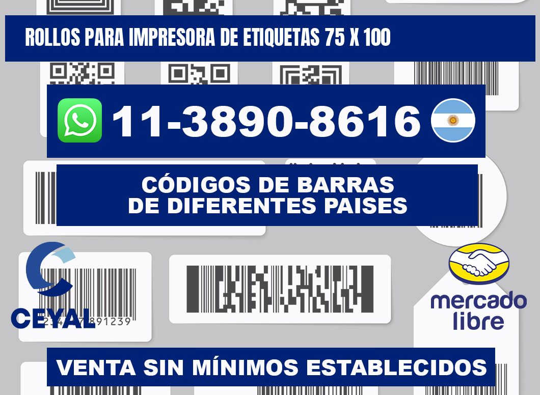 rollos para impresora de etiquetas 75 x 100